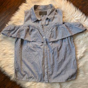 Sunday in Brooklyn striped cold shoulder blouse